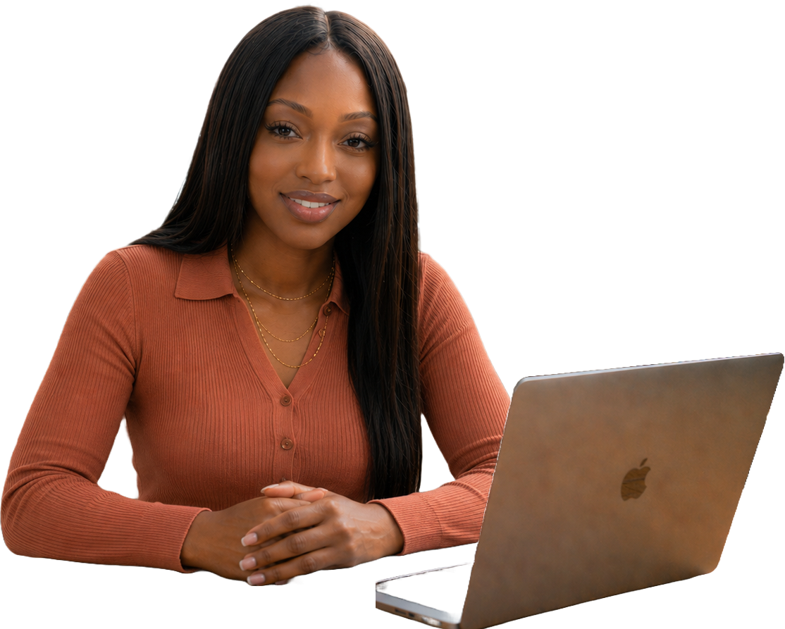 Simone Keys at her desk